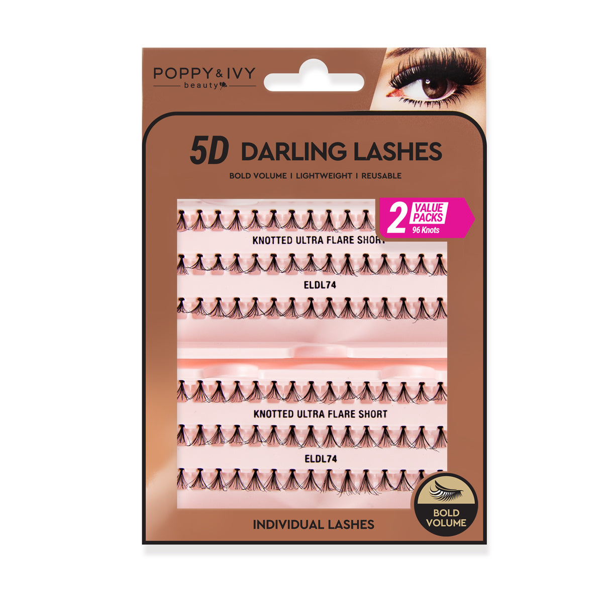 5D Darling Lashes Individual - Knotted Flare