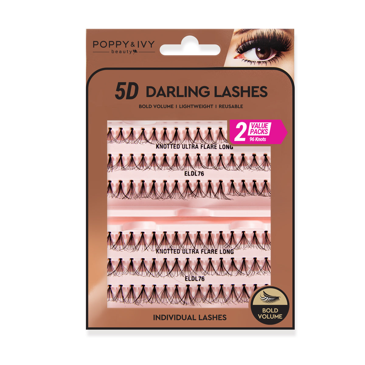 5D Darling Lashes Individual - Knotted Flare