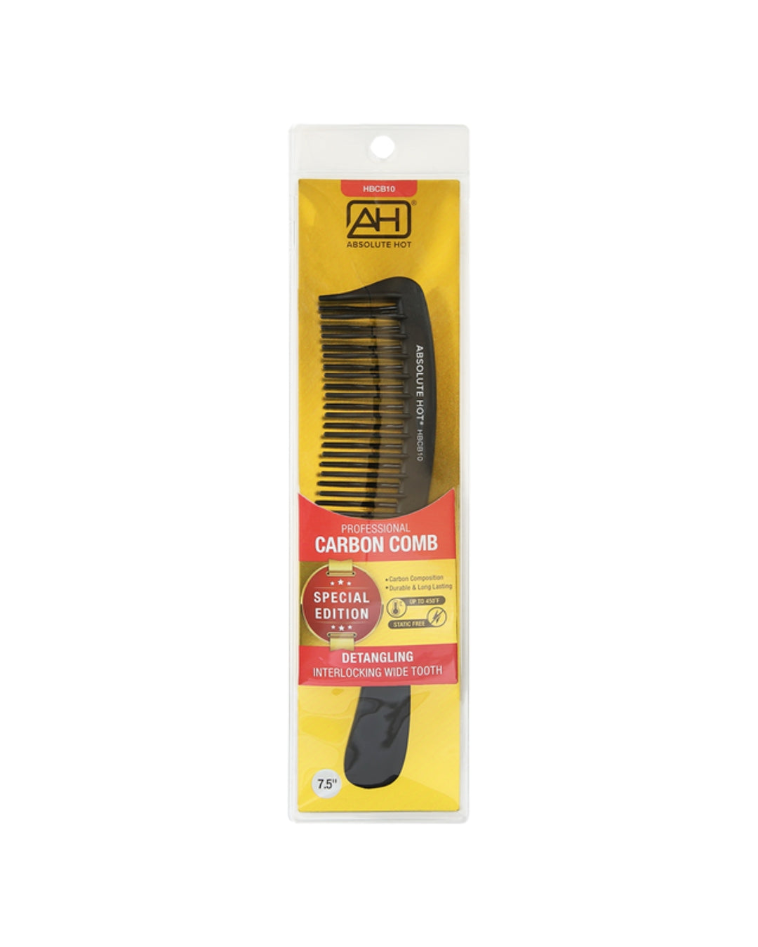 ABS AH Carbon Comb - Detangling 7.5"