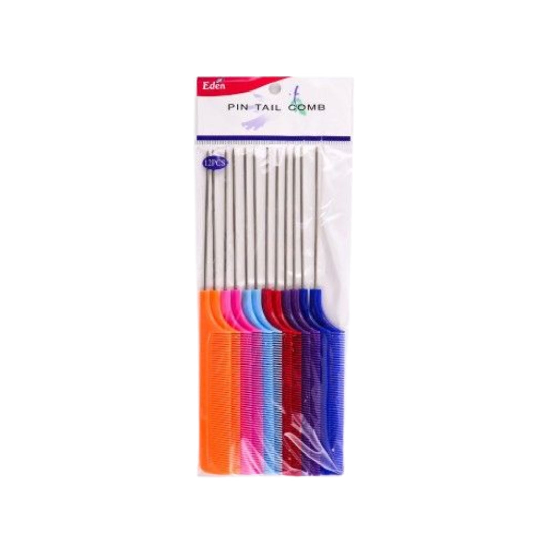 EDEN Metal Pin Tail Comb - Assorted (Bulk - 12pcs)
