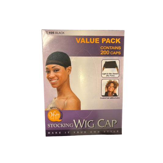 QFitt Stocking Wig Cap 200pcs - Black
