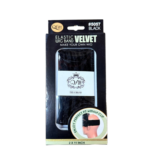 Elastic Wig Band, 2 x 11", W/ Velvet, BK 1 (12pcs)