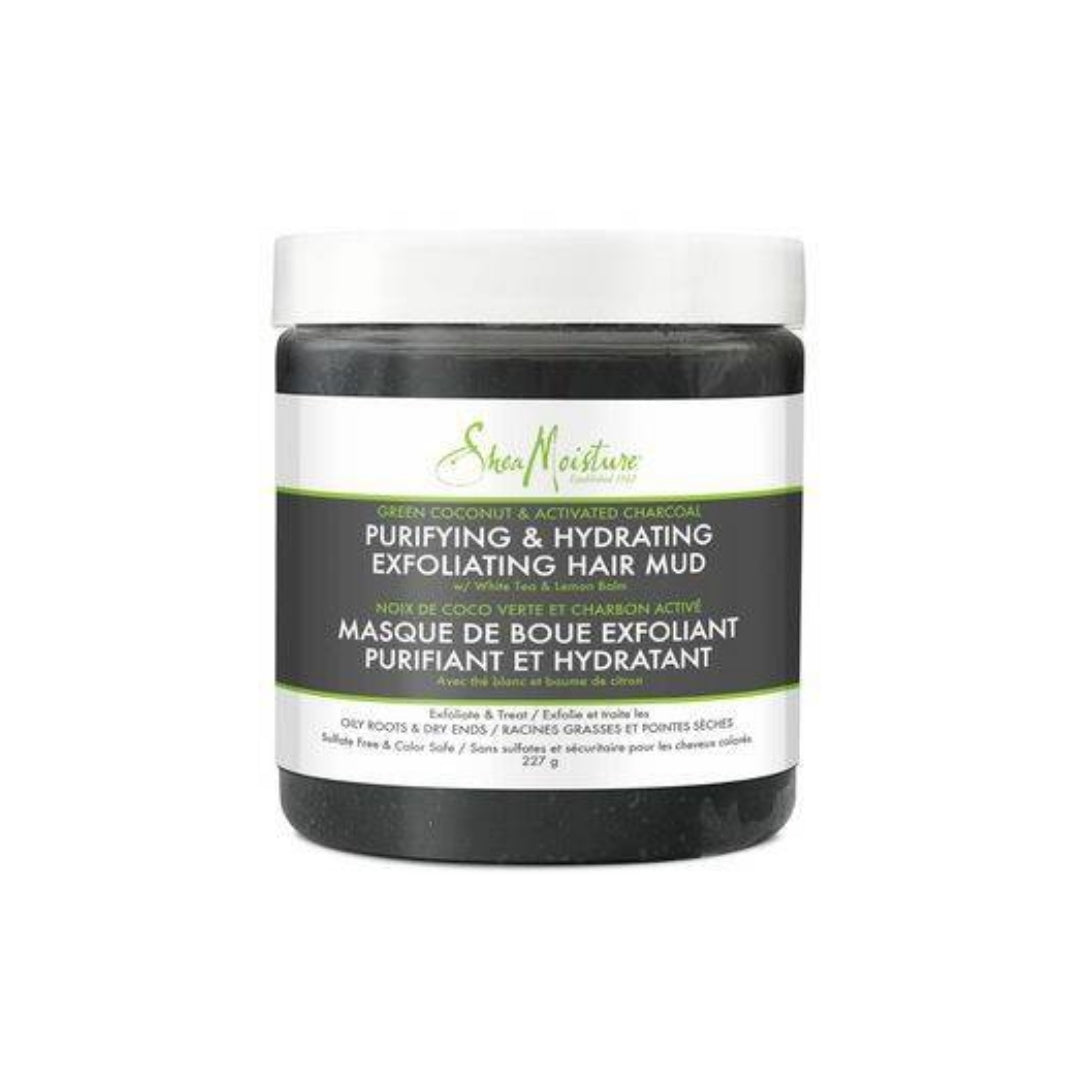 SheaMoisture Green Coconut & Activated Charcoal Purifying & Hydrating Exfoliating Hair Mud
