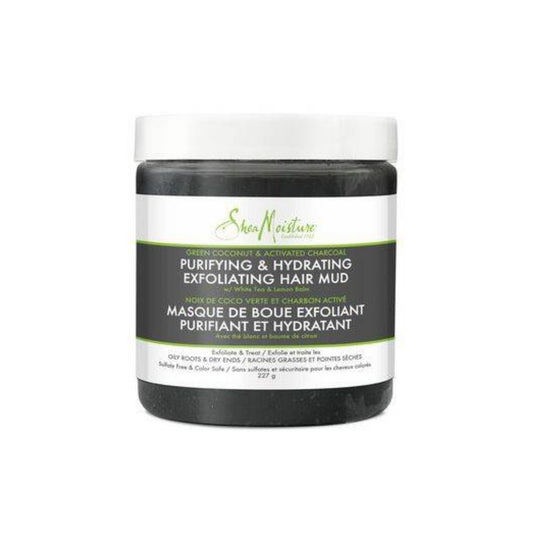 SheaMoisture Green Coconut & Activated Charcoal Purifying & Hydrating Exfoliating Hair Mud
