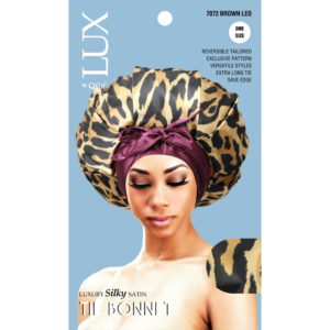 LUX SILK TIE Bonnets - Leopard