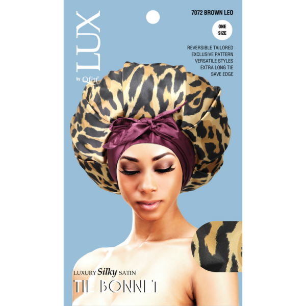 LUX SILK TIE Bonnets - Leopard