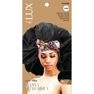 LUX VELVET TIE Bonnets (Jumbo) - Black