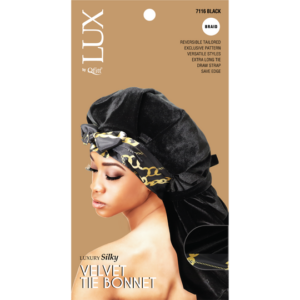 LUX VELVET TIE Bonnets - Black