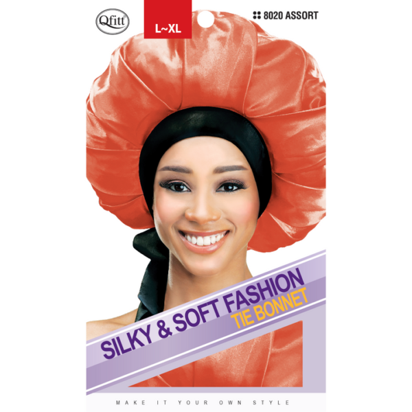 Silky Tie Bonnets - Black