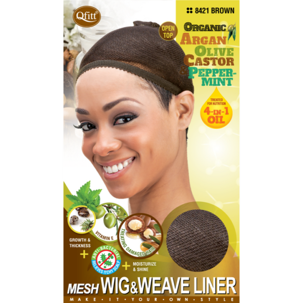 Open Top Mesh Wig & Weave Liner - Brown