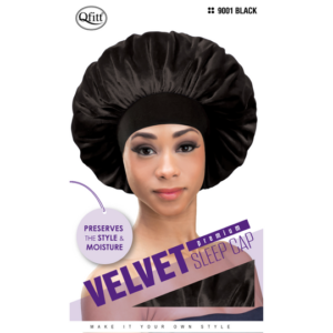 Velvet Sleep Caps - Black